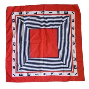 VTG Glentex Polyester Square Striped Scarf Made In Italy